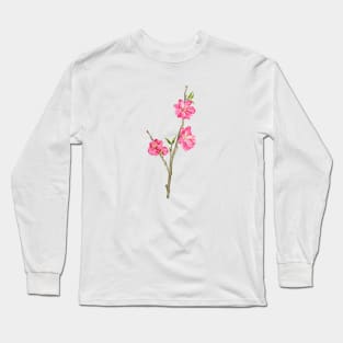 pink peach flowers Long Sleeve T-Shirt